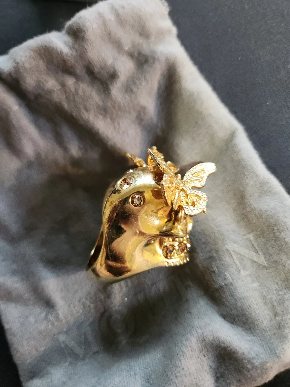 Alexander McQueen Skull & Butterfly Ring
